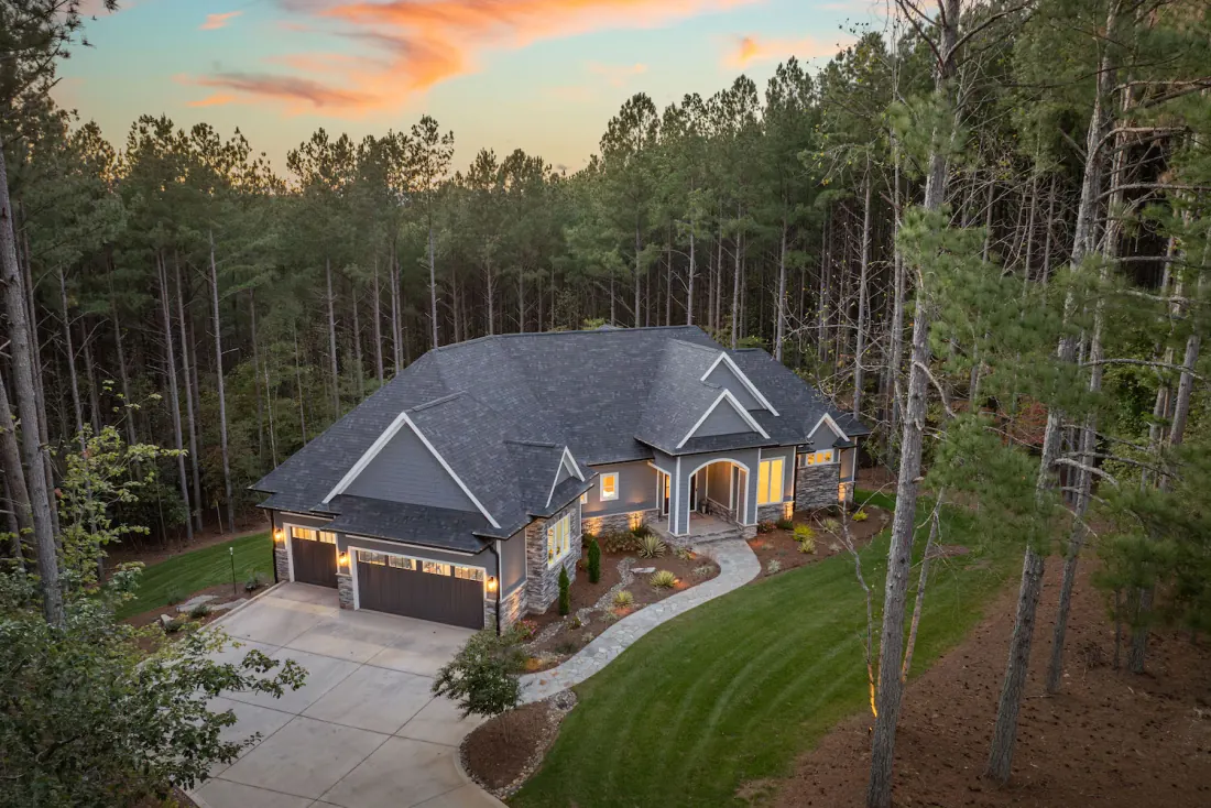 1253 Cordova Drive aerial view of custom home and grounds